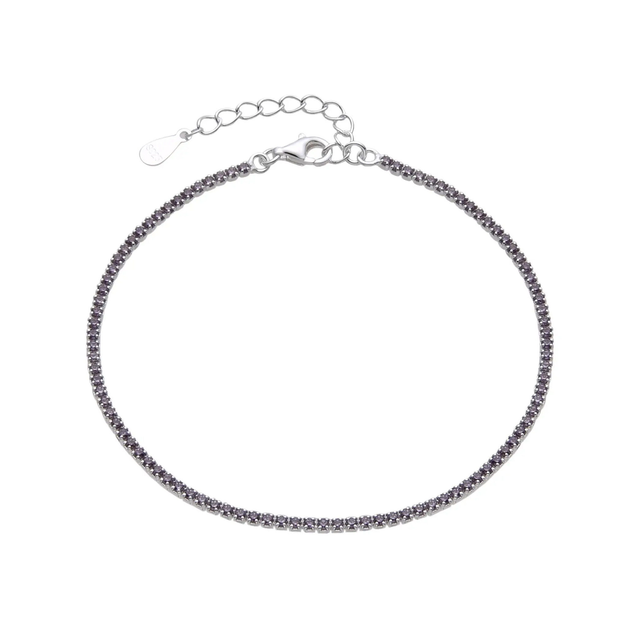 PULSERA TENNIS CUBIC MORADO / PLATA