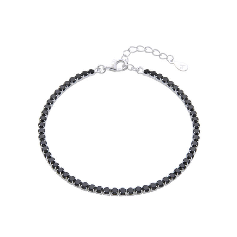 PULSERA TENNIS 2.5MM CUBIC NEGRO / PLATA