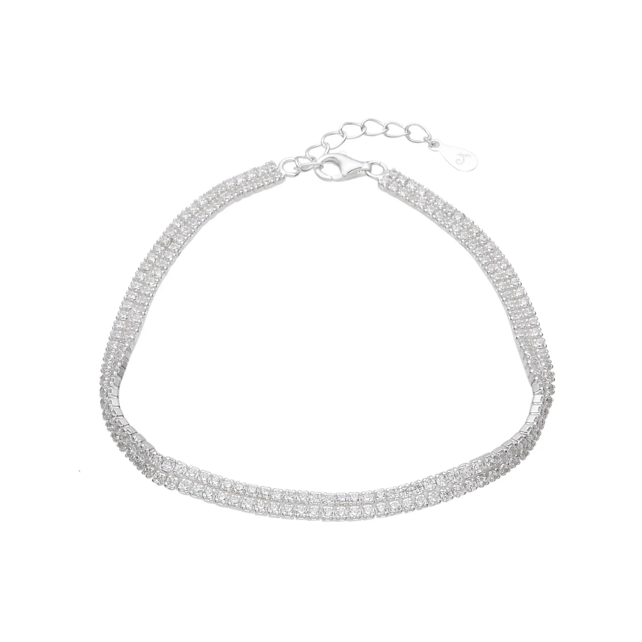 PULSERA TENNIS 3.8MM CUBIC / PLATA
