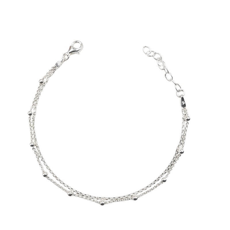 PULSERA MULTIHILO BOLITAS / PLATA