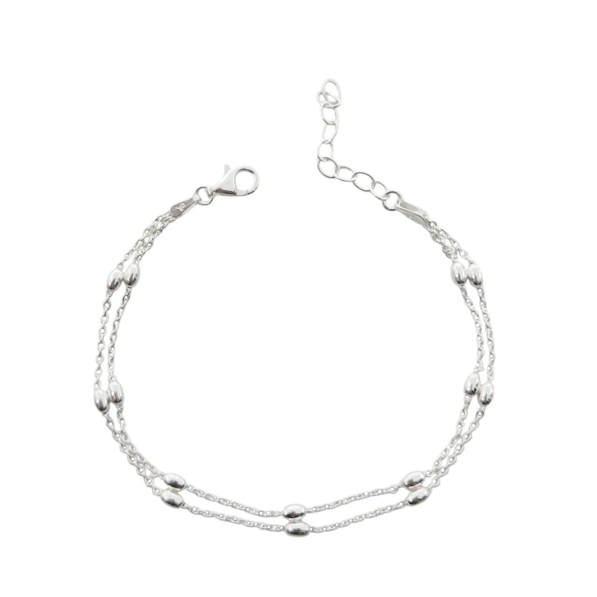 PULSERA DOBLE BOLITAS / PLATA