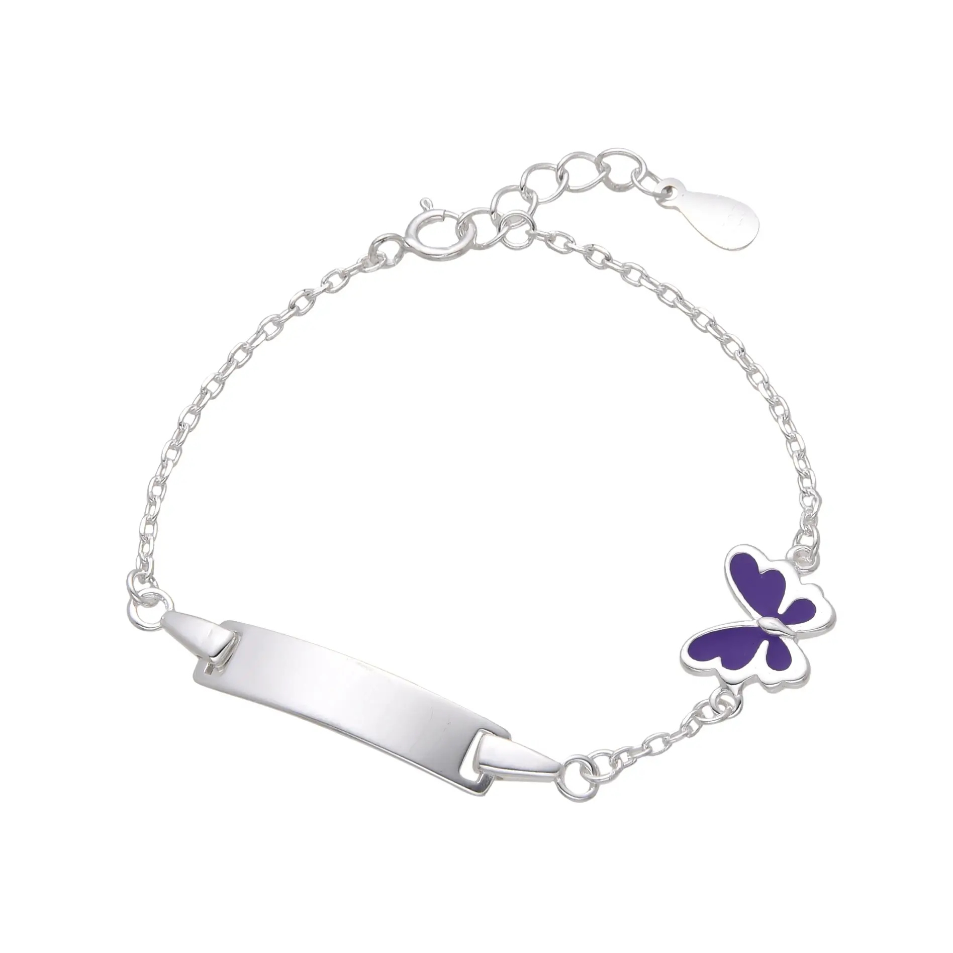 PULSERA IDENTIDAD MARIPOSA ESMALTE / PLATA