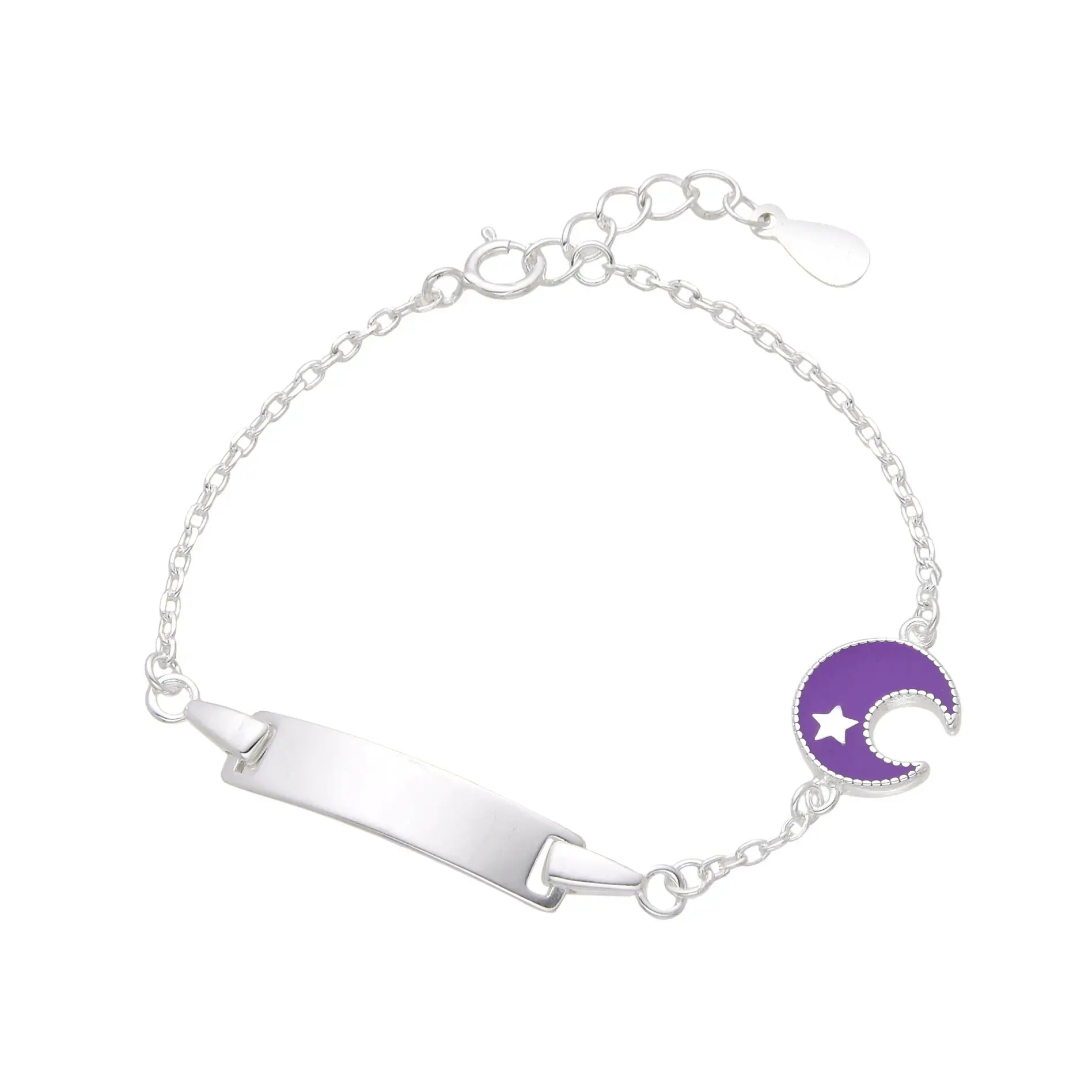 PULSERA IDENTIDAD LUNA ESMALTE / PLATA