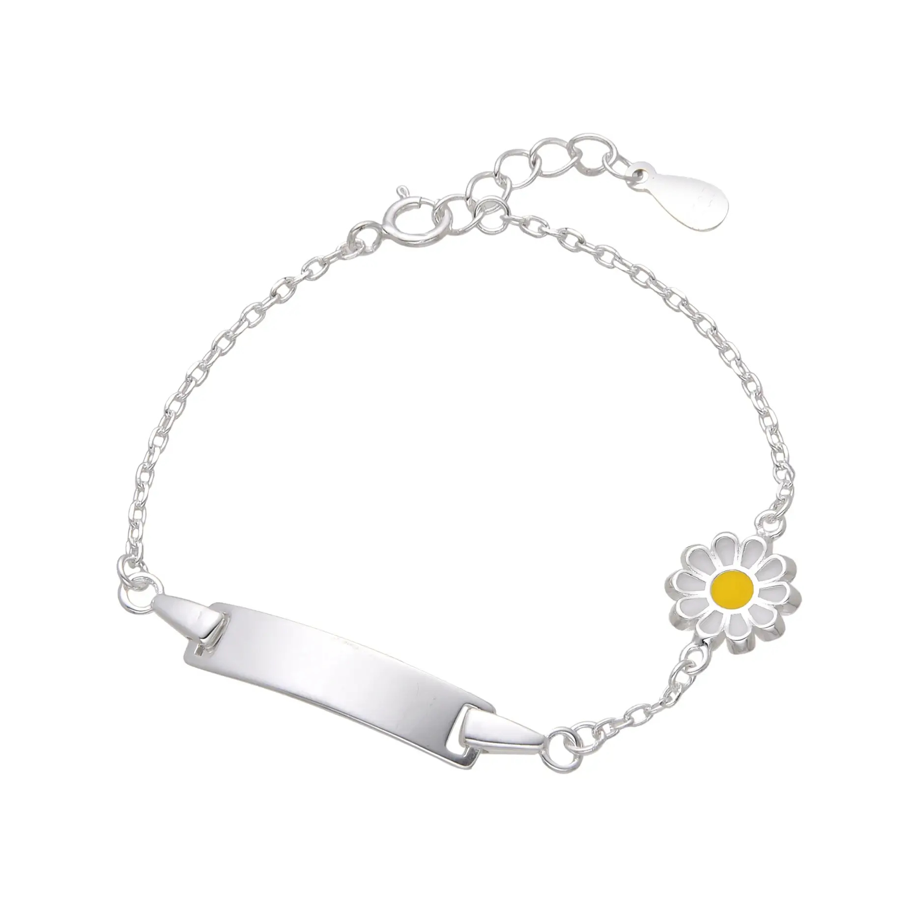 PULSERA IDENTIDAD MARGARITA ESMALTE / PLATA