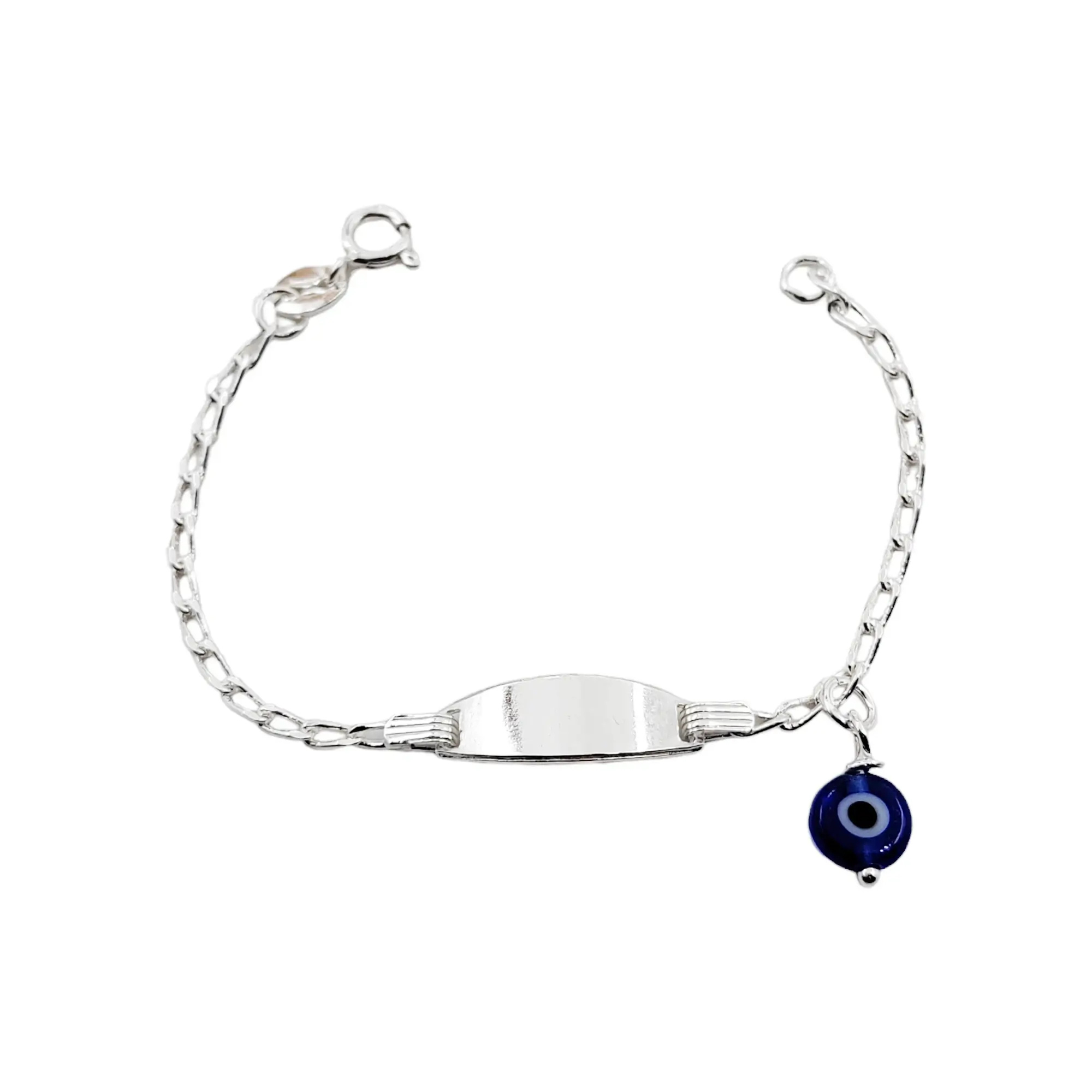 PULSERA IDENTIDAD OJO TURCO AZUL / PLATA