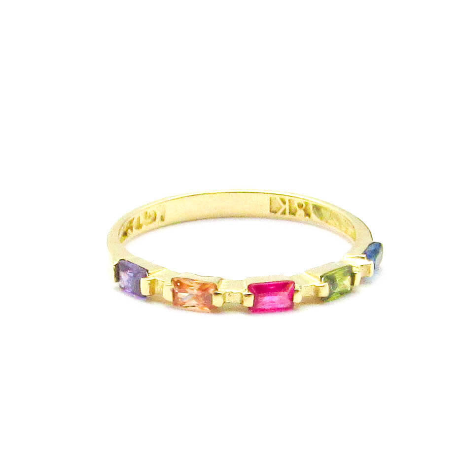 ANILLO 1/2 SINFIN BAGUETTES*5 3689 /O.AMARILLO