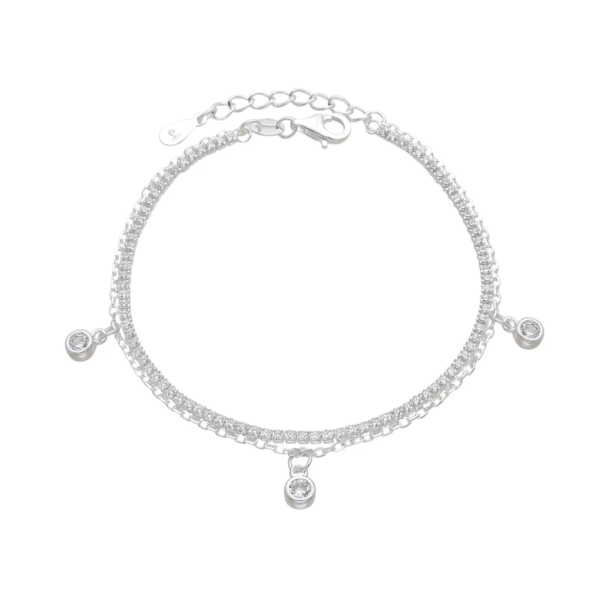 PULSERA PUNTOS DE LUZ CUBIC / PLATA