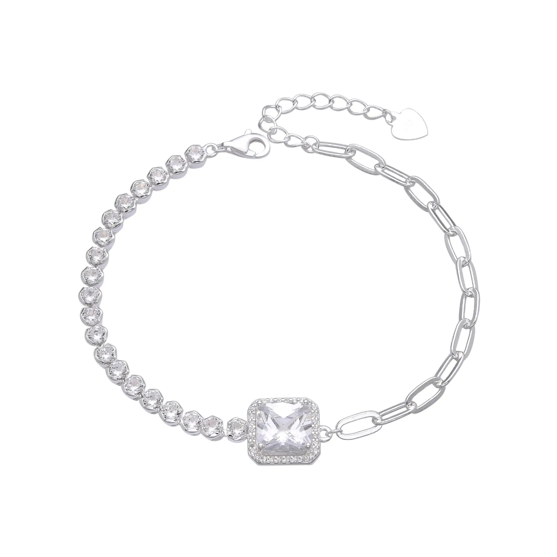PULSERA PUNTOS DE LUZ CENTRO CUBIC / PLATA
