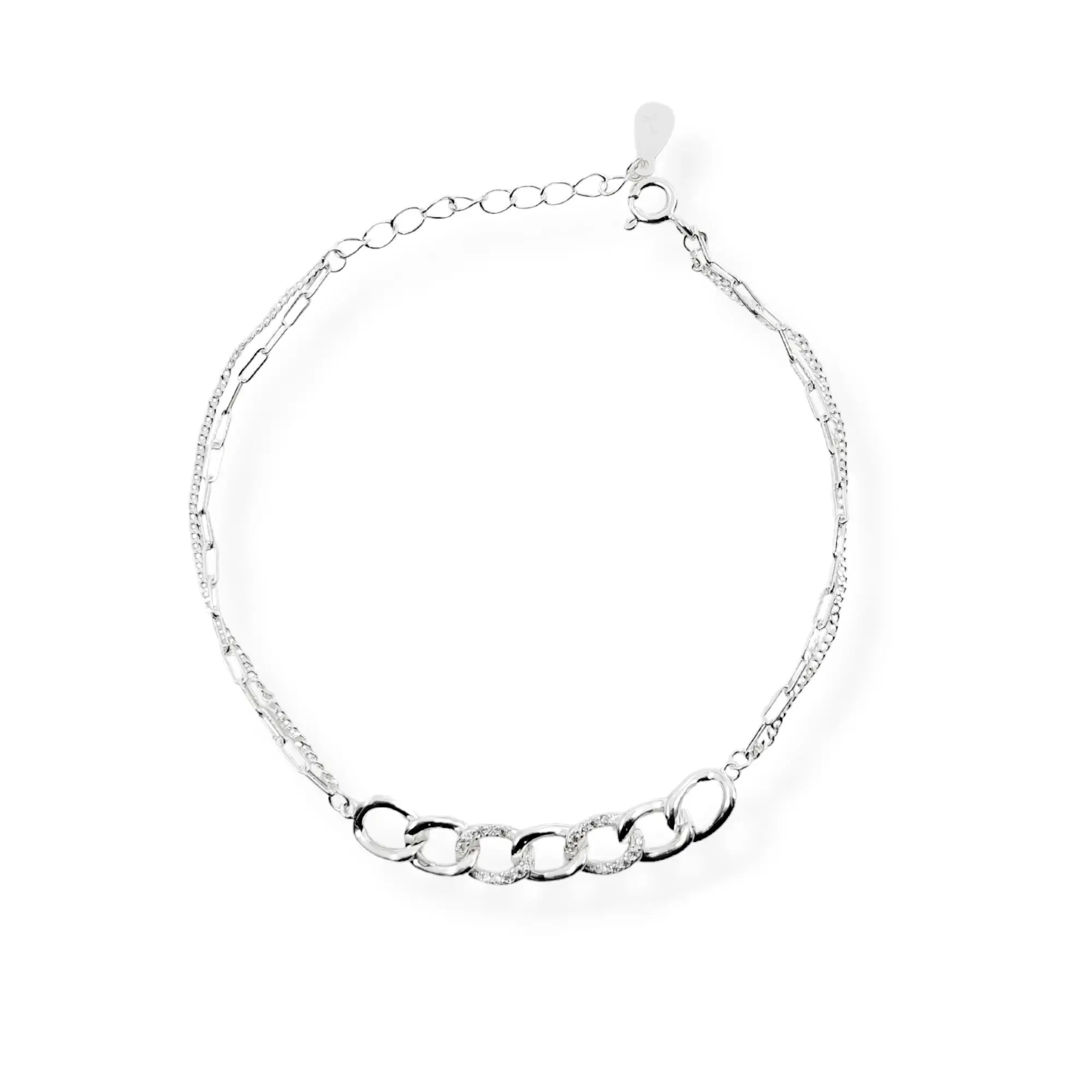 PULSERA ESLABONES CUBIC / PLATA