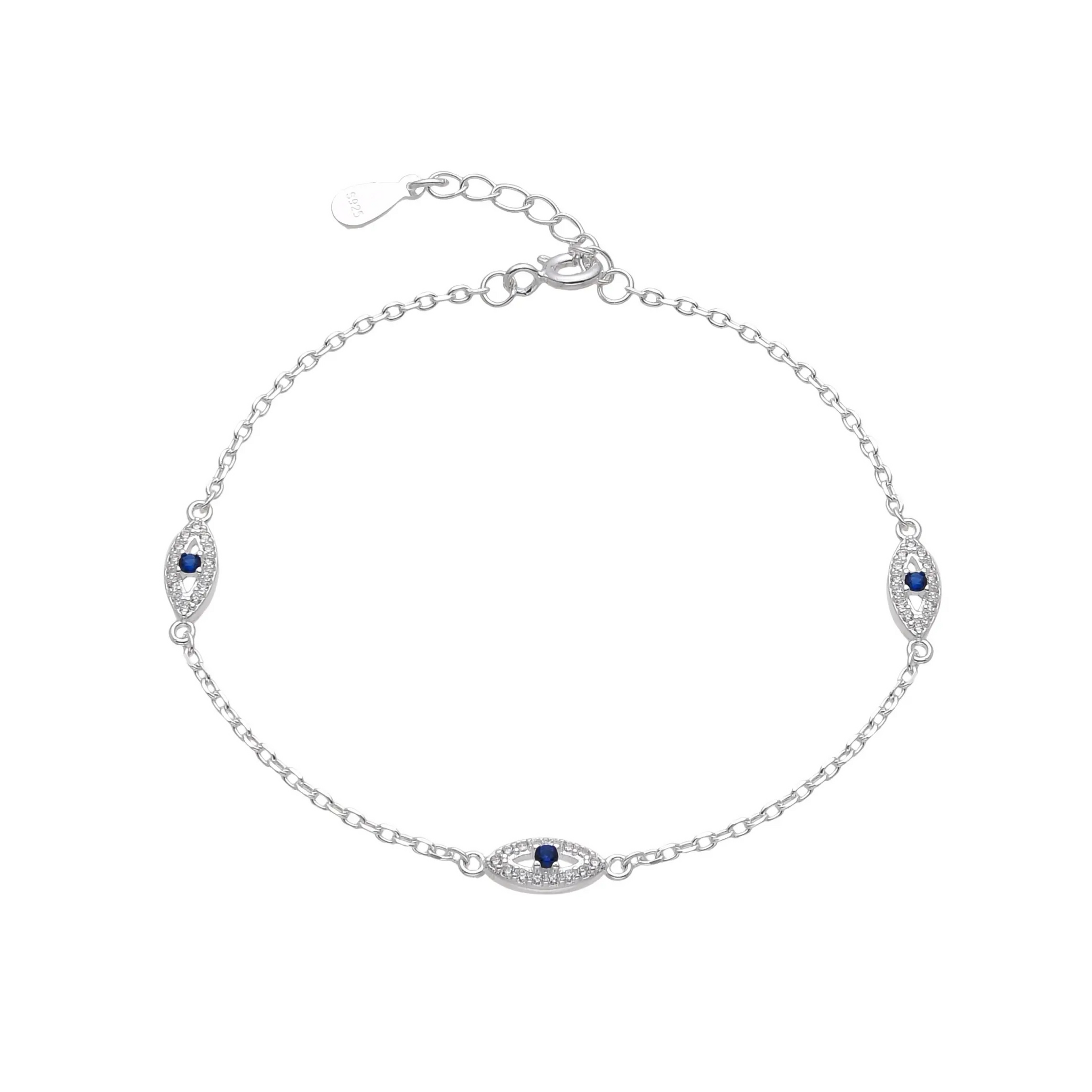 PULSERA OJOS TURCO CUBIC / PLATA