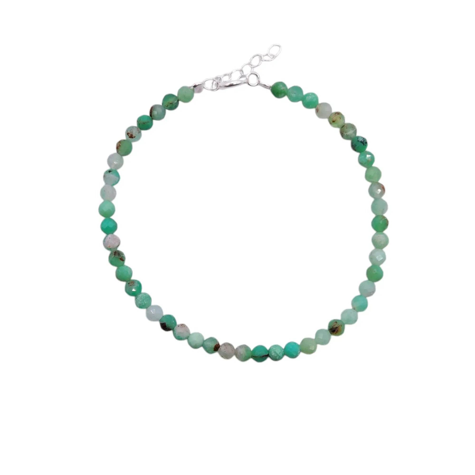 PULSERA CRISTALES VERDE / PLATA