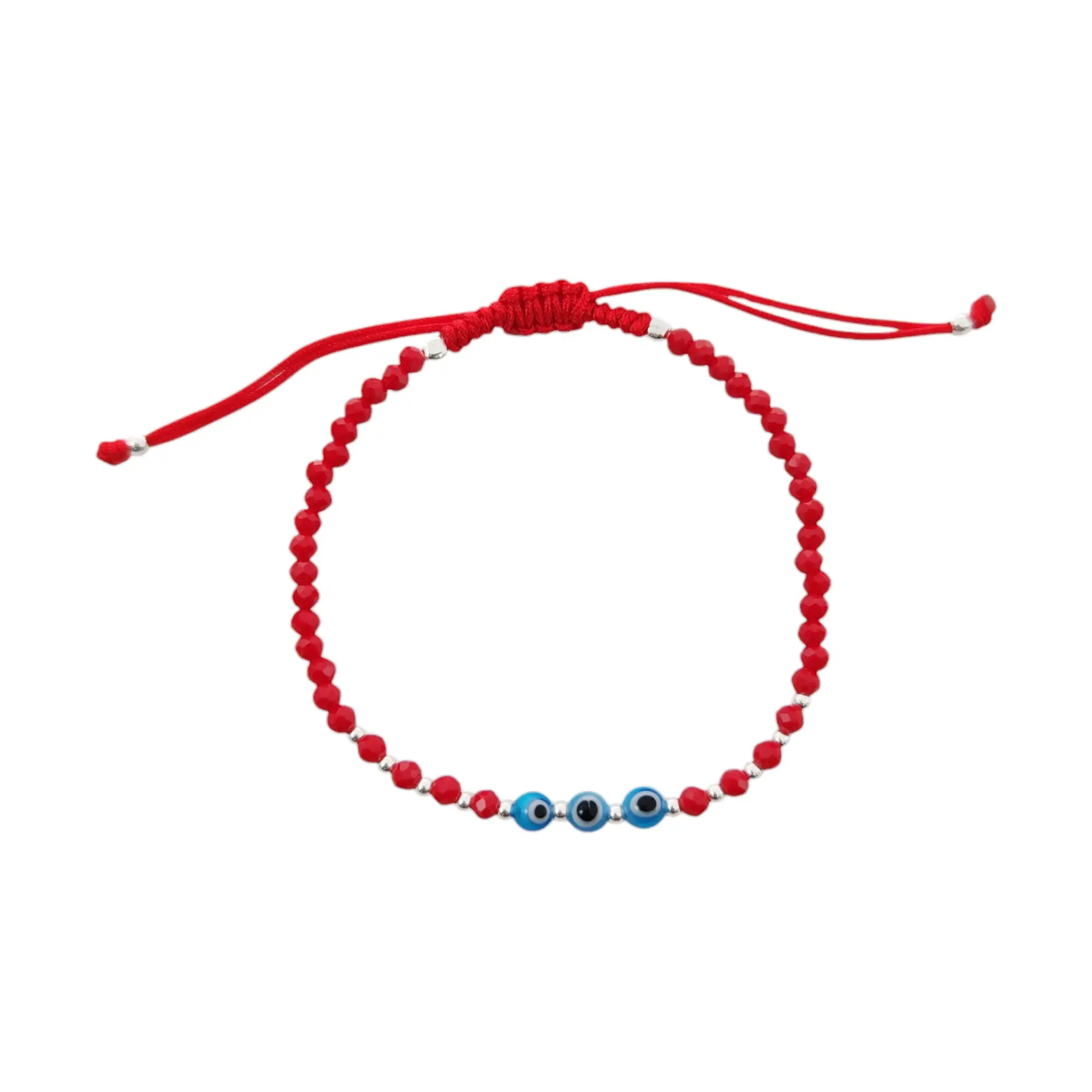 PULSERA CRISTALES OJOS TURCO / PLATA