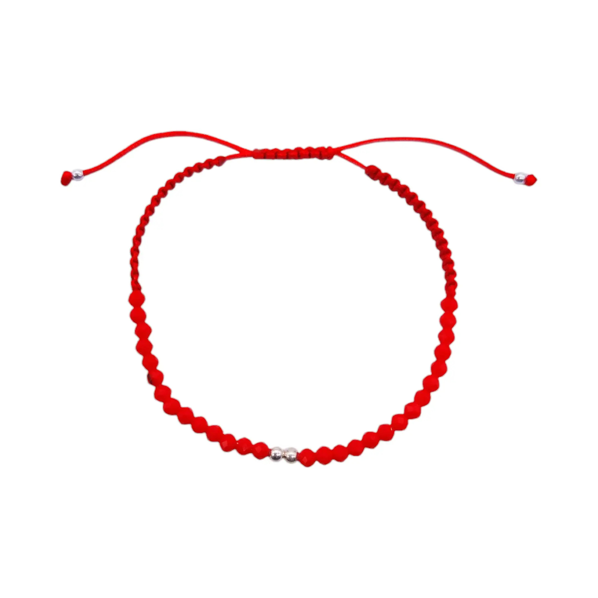 PULSERA CRISTALES ROJOS / PLATA