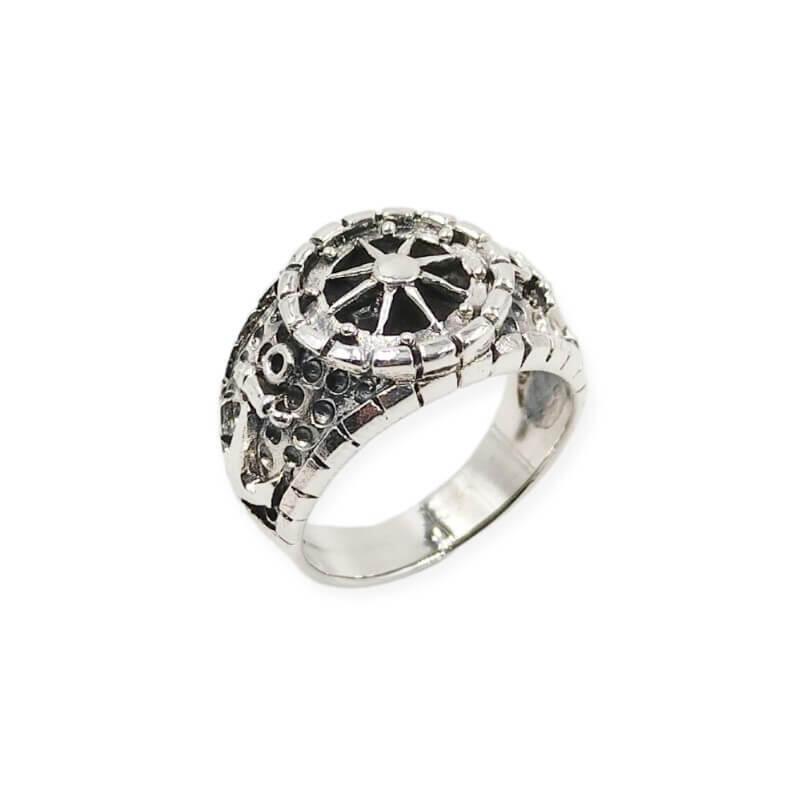 ANILLO ANCLA Y BRUJULA / PLATA