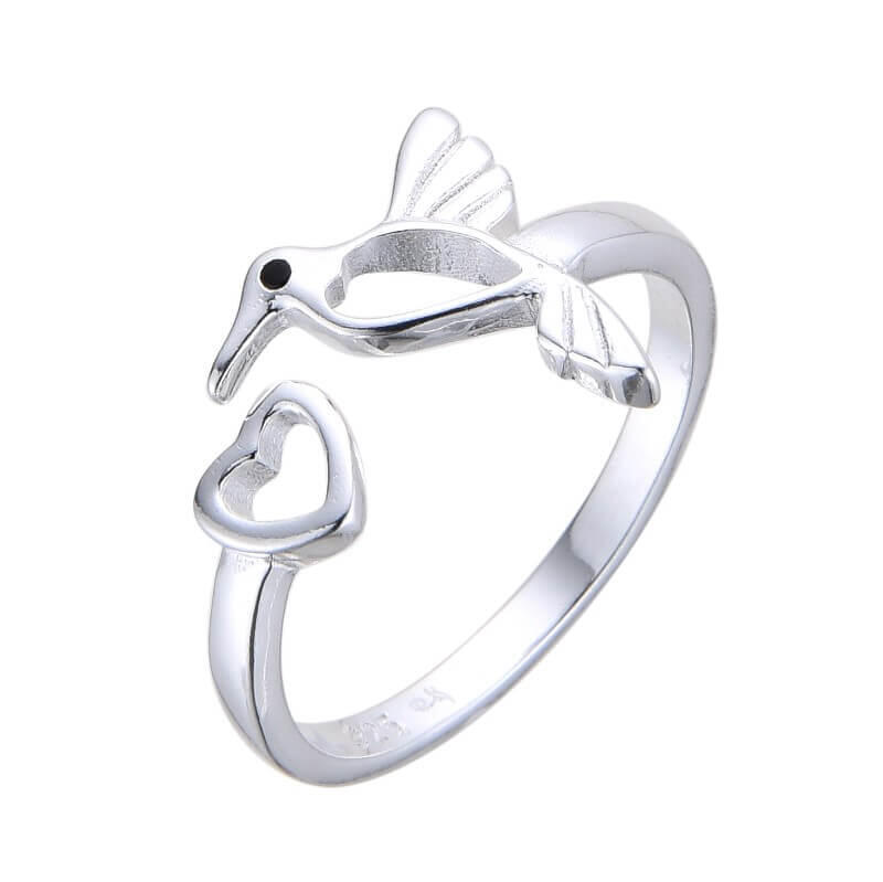 ANILLO COLIBRÍ CORAZÓN/ PLATA
