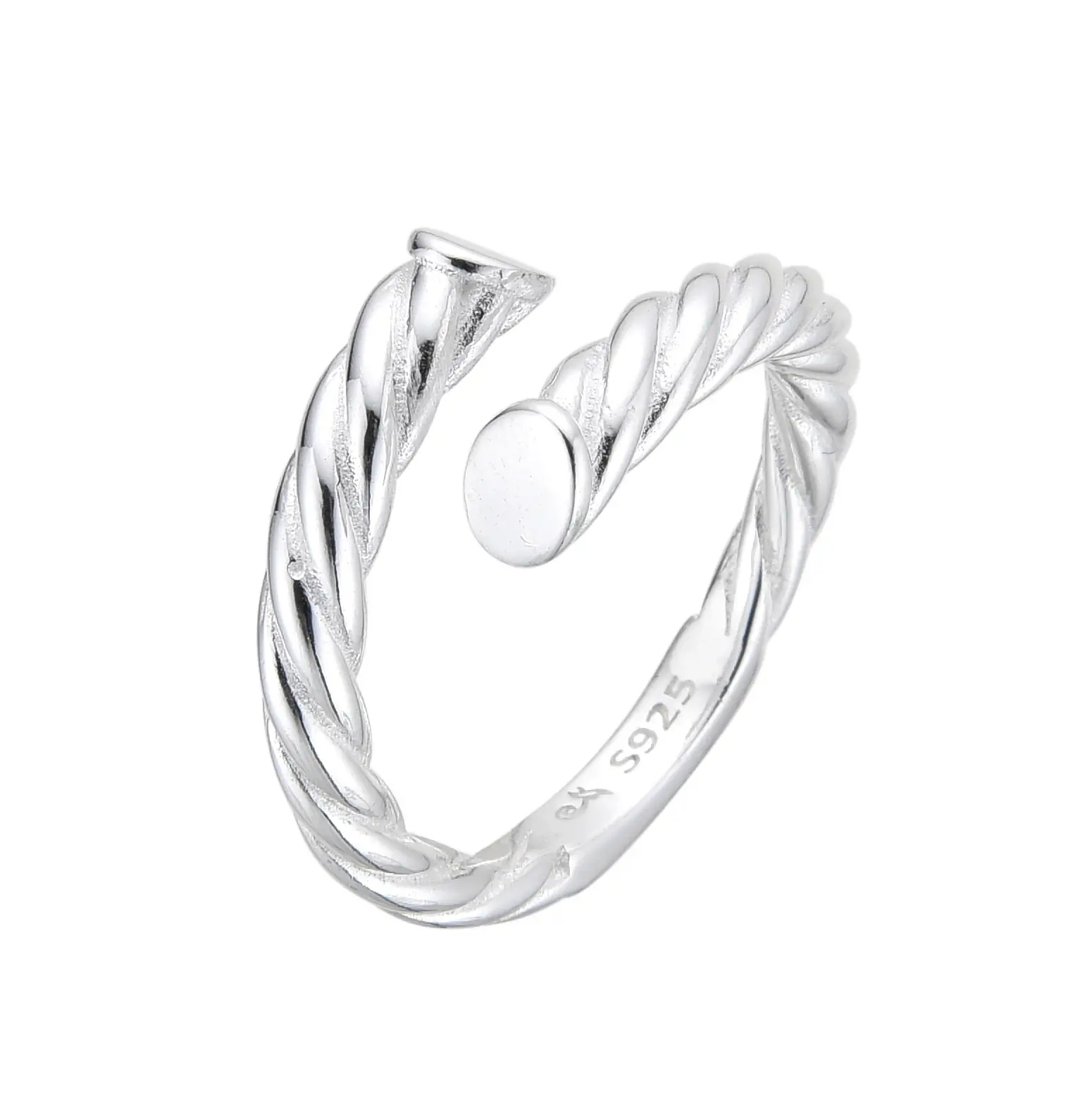 ANILLO ENTORCHADO ABIERTO / PLATA