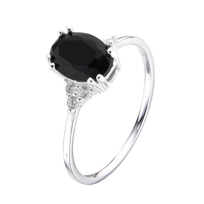 ANILLO CUBIC NEGRO / PLATA