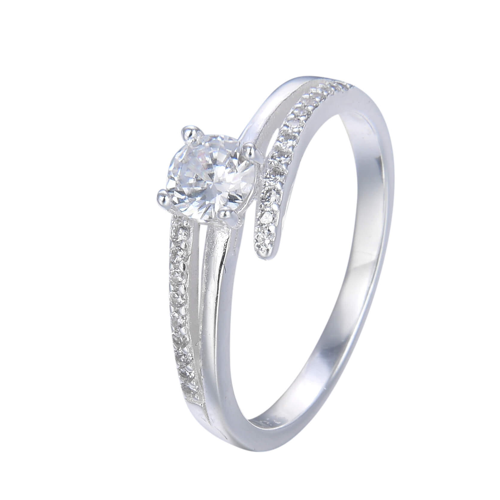 ANILLO SOLITARIO CUBIC / PLATA