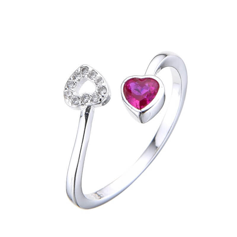 ANILLO CORAZONES CUBIC / PLATA