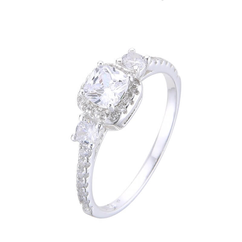ANILLO SOLITARIO CUBIC / PLATA