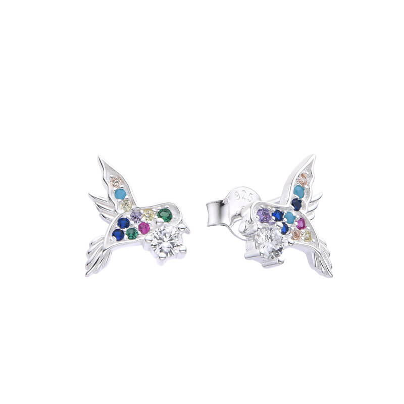 AROS PASANTE COLIBRÍ CUBIC MULTICOLOR / PLATA 