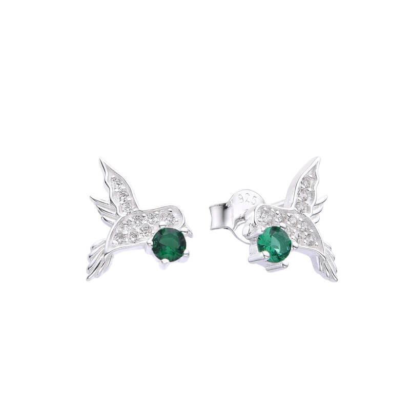 AROS PASANTE COLIBRÍ CUBIC VERDE / PLATA