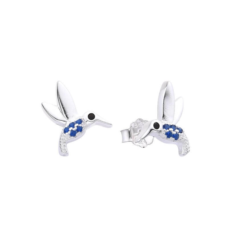 AROS PASANTE COLIBRÍ CUBIC AZUL / PLATA