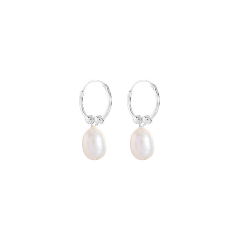 AROS ARGOLLA PERLA 12MM CUBIC / PLATA
