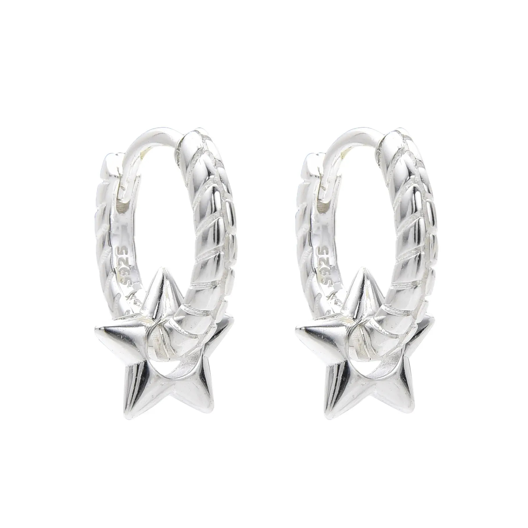 AROS ARGOLLA ENTORCHADO ESTRELLA / PLATA