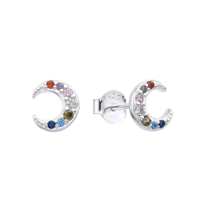 AROS PASANTE LUNA CUBIC MULTICOLOR / PLATA