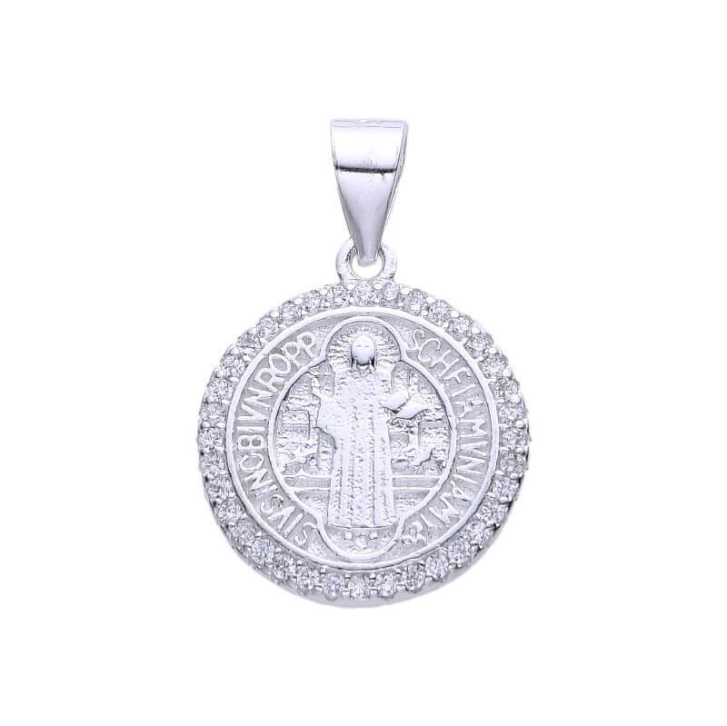 DIJE SAN BENITO 14MM CUBIC / PLATA