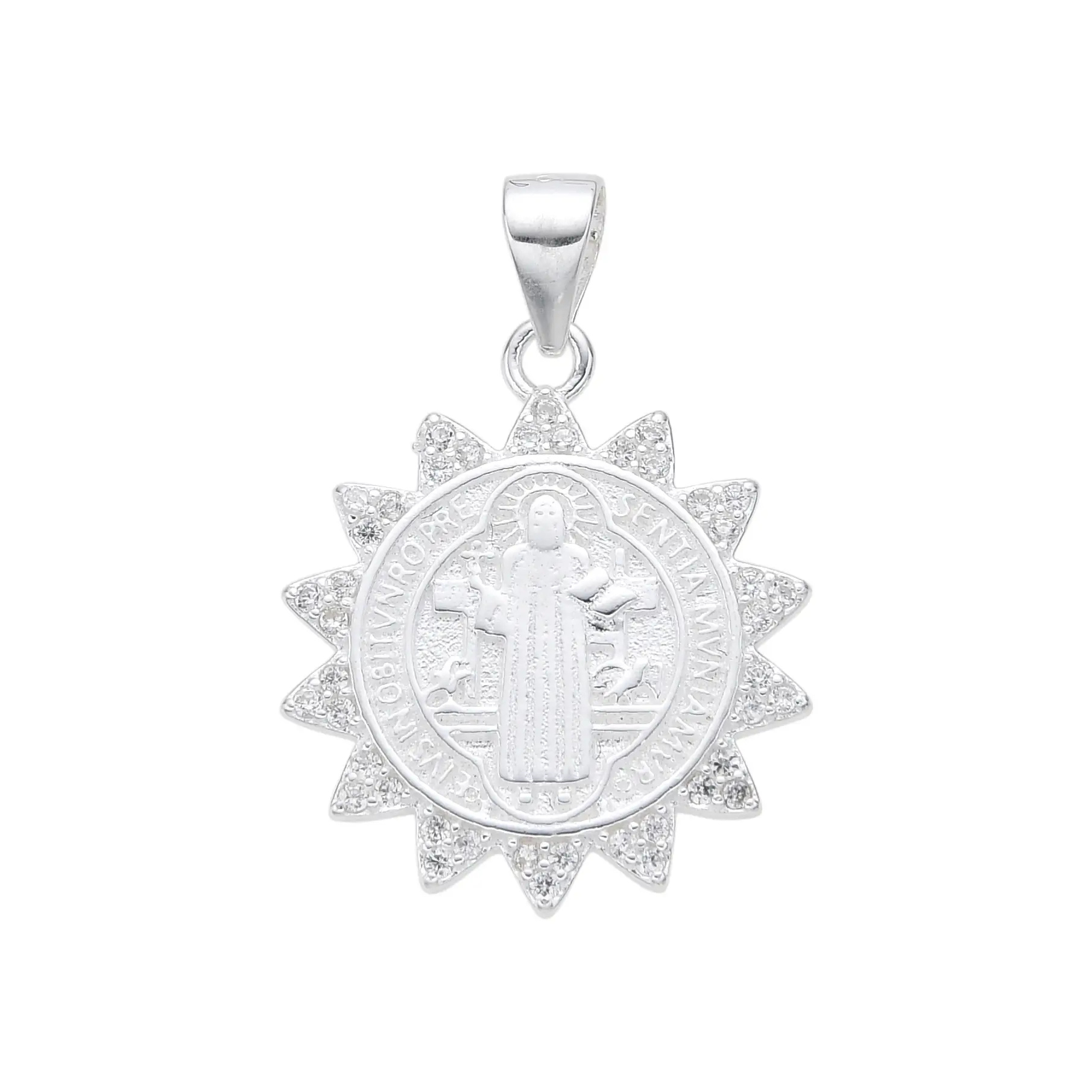 DIJE SAN BENITO 18MM CUBIC / PLATA	