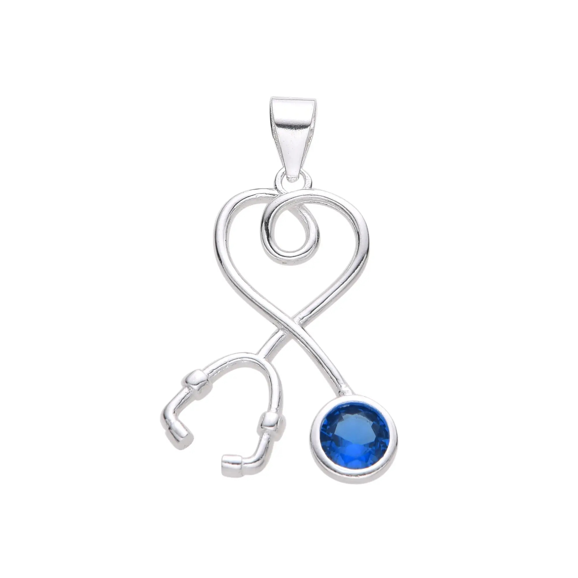 DIJE ESTETOSCOPIO CUBIC AZUL / PLATA	