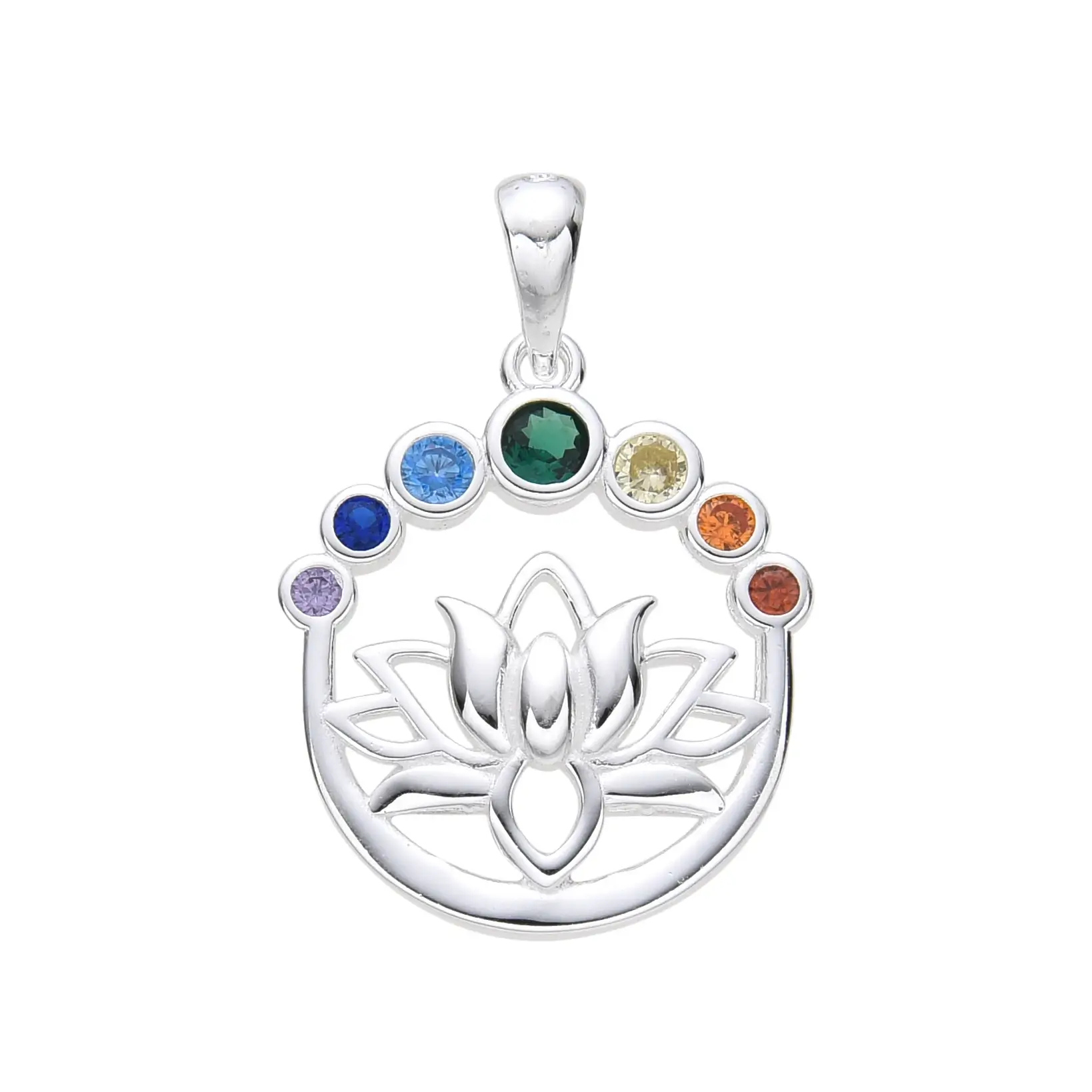 DIJE FLOR LOTO CUBIC MULTICOLOR / PLATA	