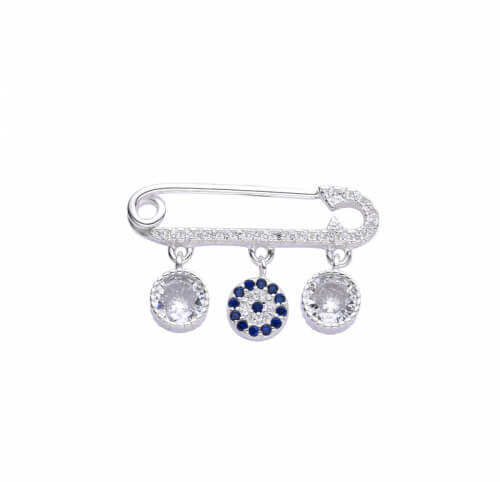 DIJE ALFILER PUNTOS DE LUZ OJO TURCO CUBIC / PLATA	