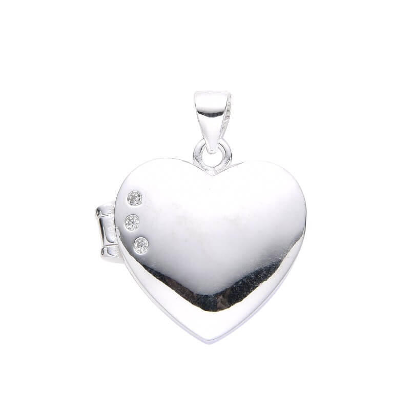 DIJE RELICARIO CORAZÓN 18MM CUBIC / PLATA	
