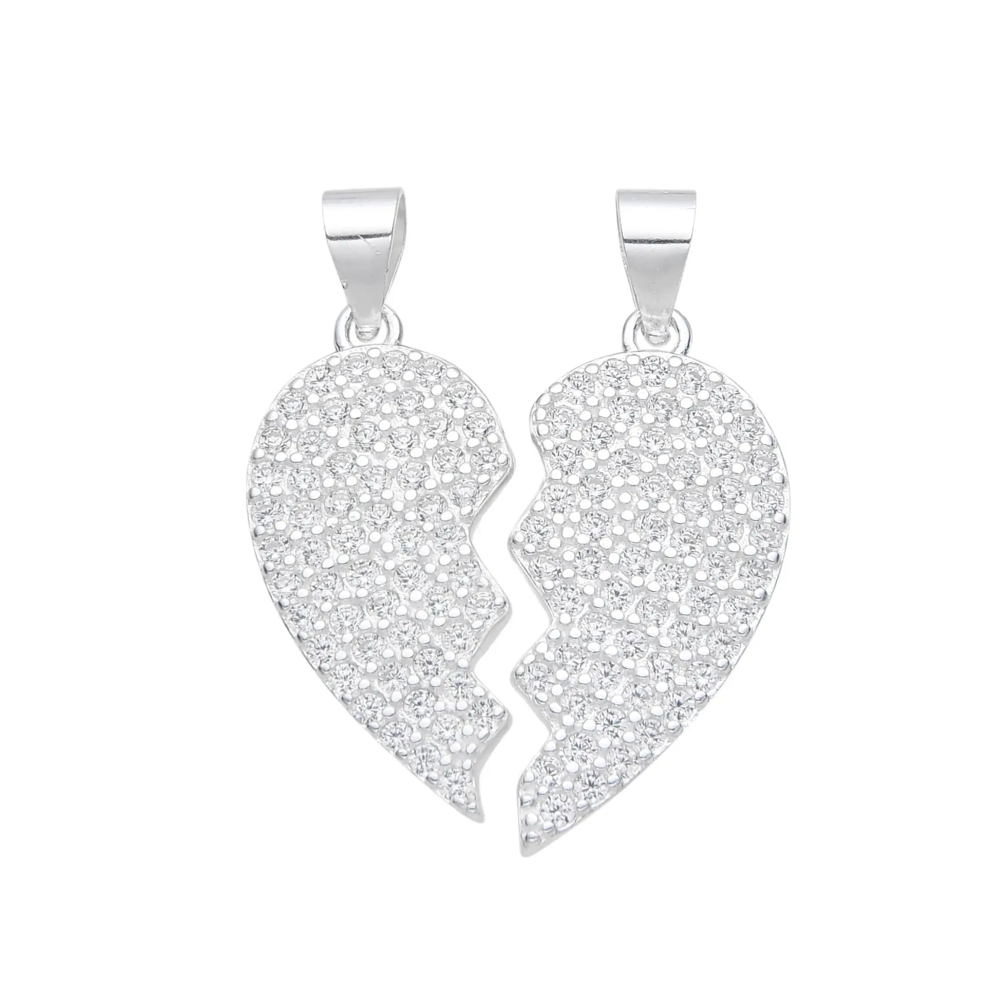 DIJE CORAZÓN ROTO CUBIC / PLATA	