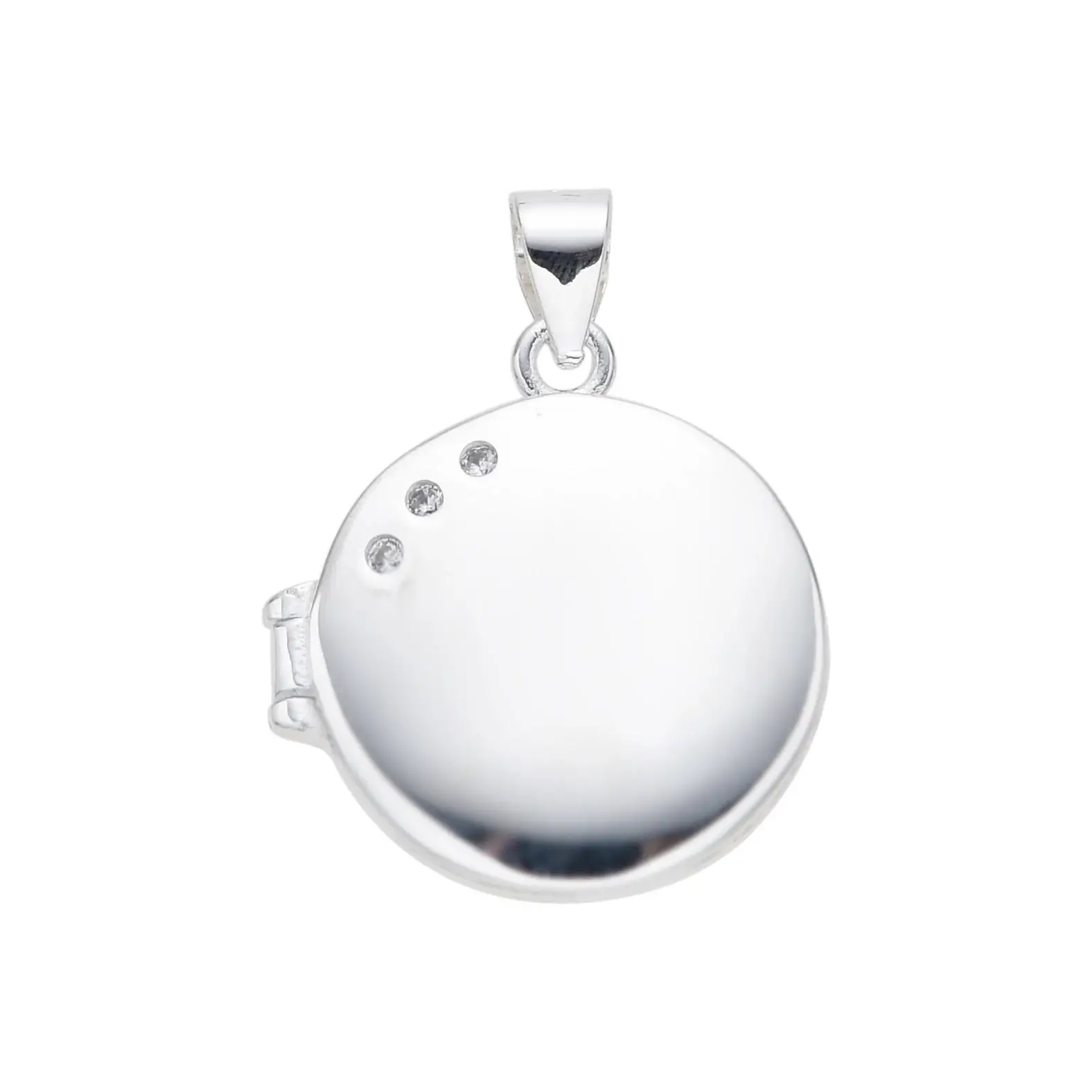 DIJE RELICARIO REDONDO 18MM CUBIC / PLATA	