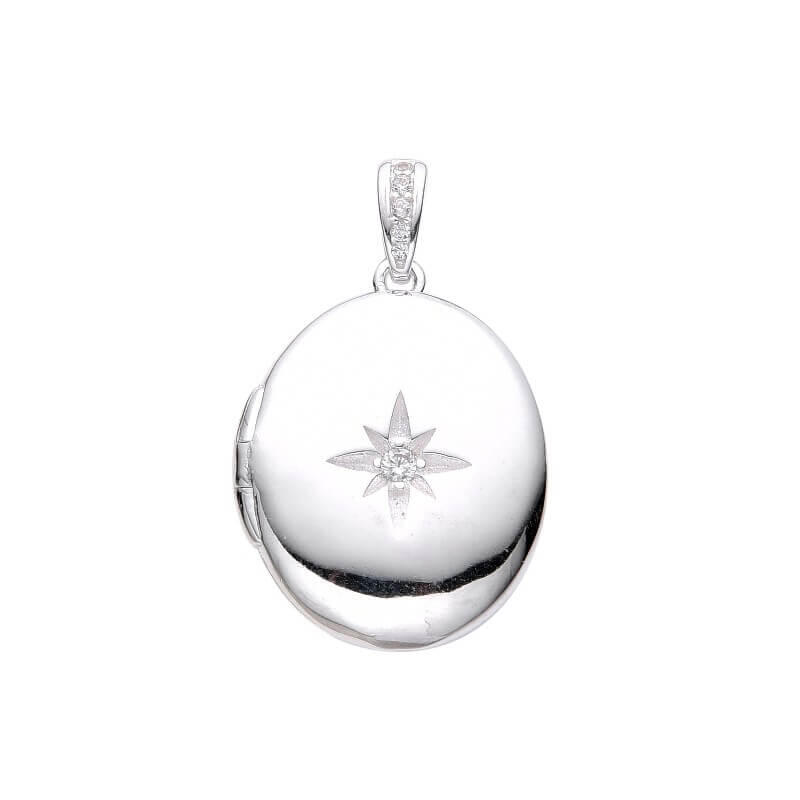 DIJE RELICARIO ESTRELLA 16MM CUBIC / PLATA