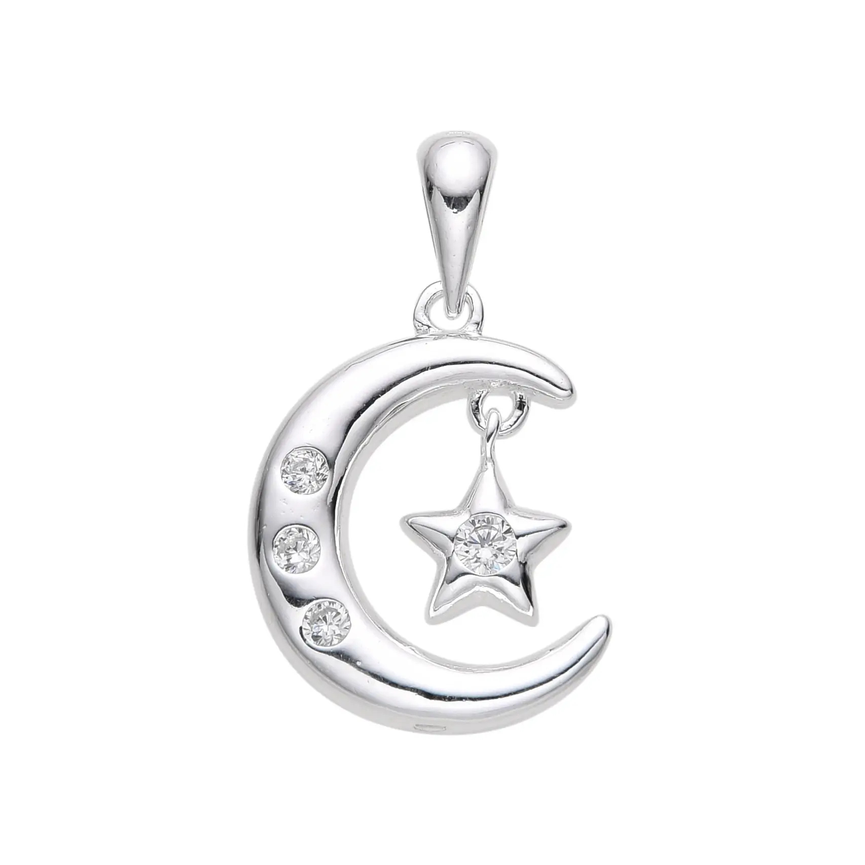 DIJE LUNA ESTRELLA CUBIC / PLATA