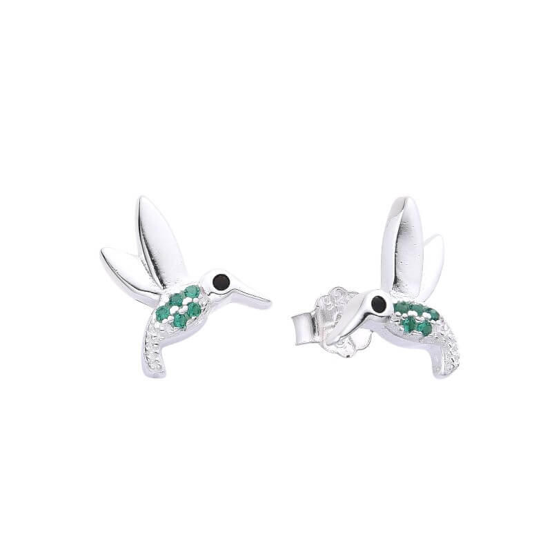 AROS PASANTE COLIBRÍ CUBIC VERDE / PLATA