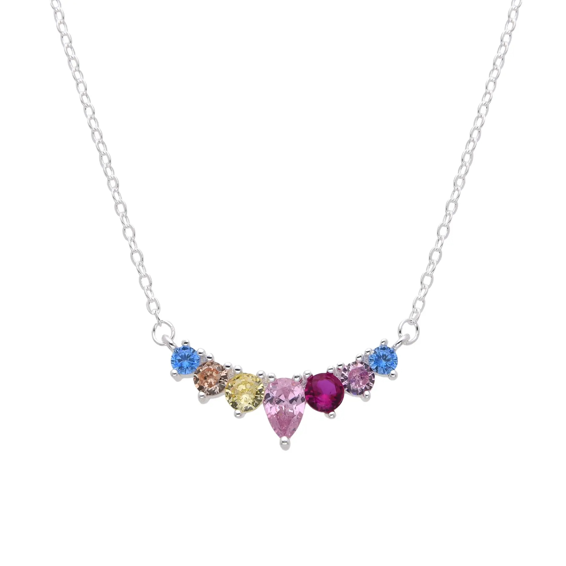 GARGANTILLA PUNTOS DE LUZ CUBIC MULTICOLOR / PLATA
