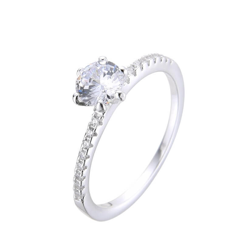 ANILLO SOLITARIO CUBIC / PLATA