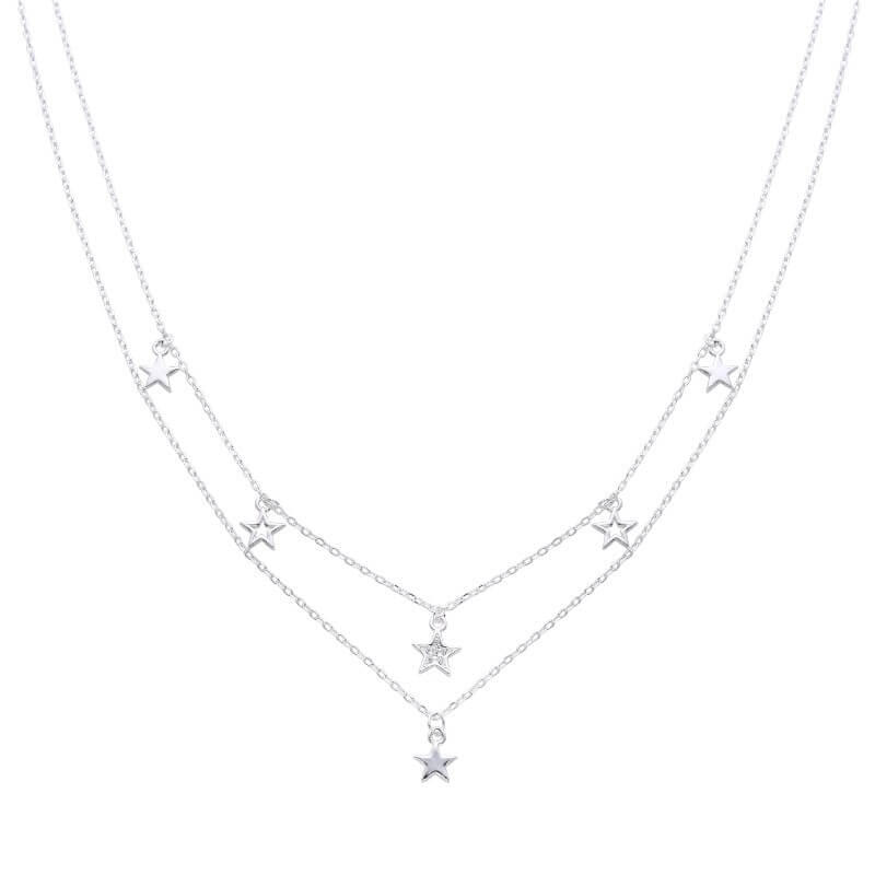 CONJUNTO DOBLE ESTRELLAS CUBIC / PLATA