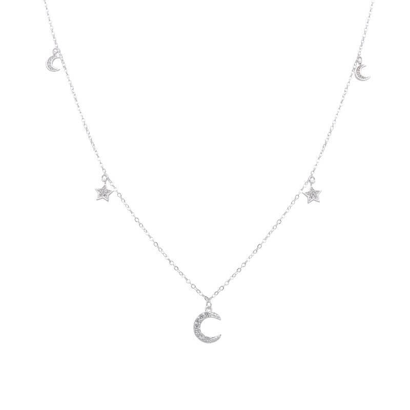 CONJUNTO LUNAS ESTRELLAS CUBIC / PLATA