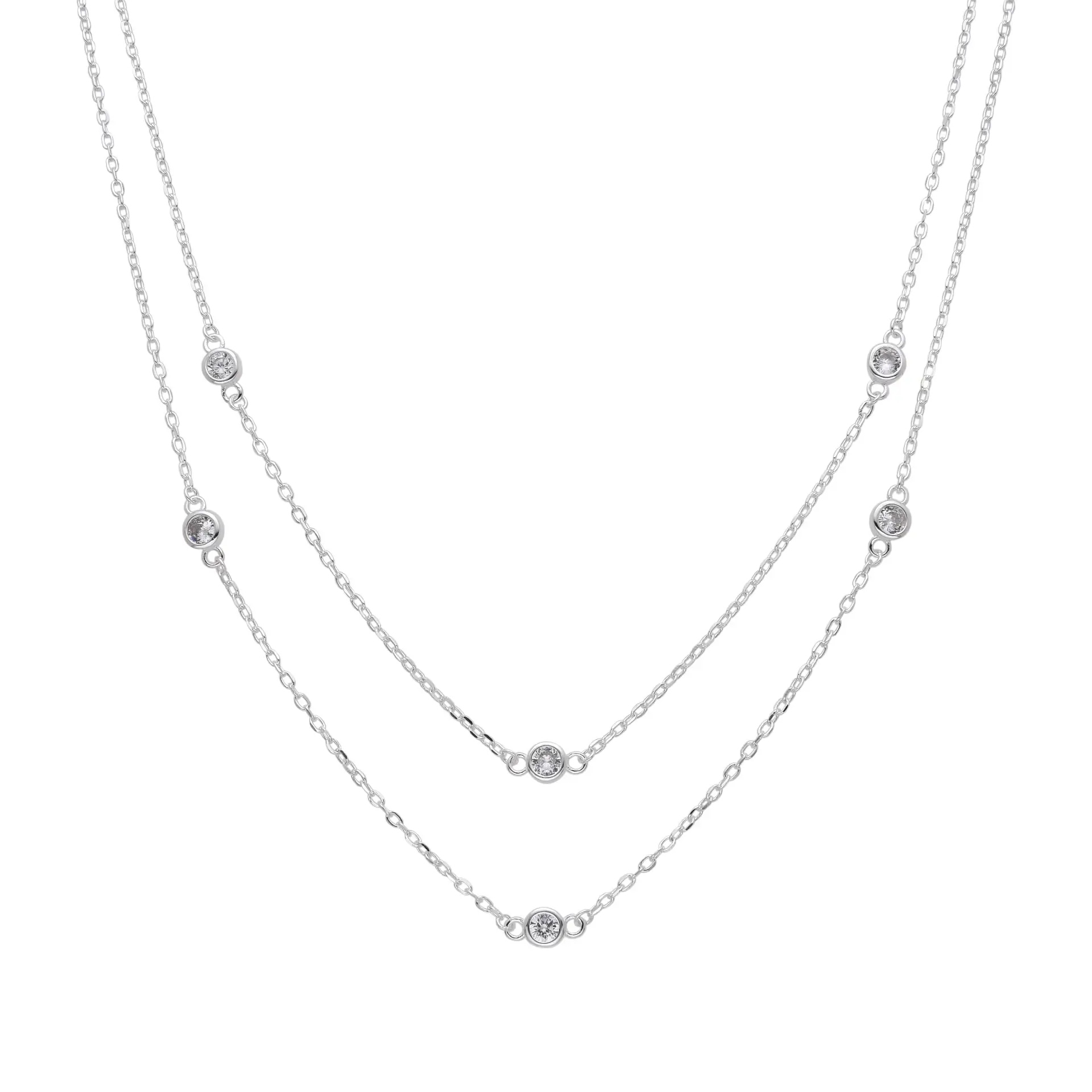 CONJUNTO DOBLE PUNTOS DE LUZ CUBIC / PLATA