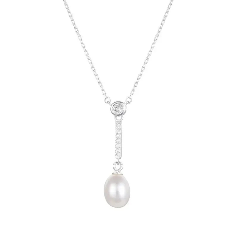 CONJUNTO PERLA COLGANTE CUBIC / PLATA