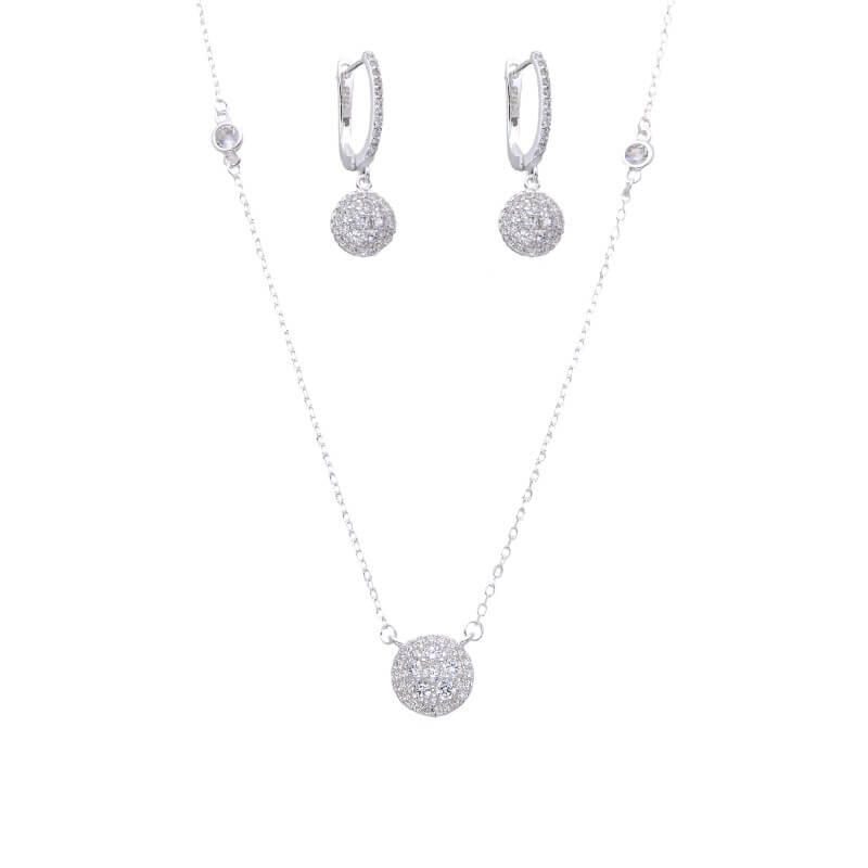 CONJUNTO AROS CIRCULAR CUBIC / PLATA