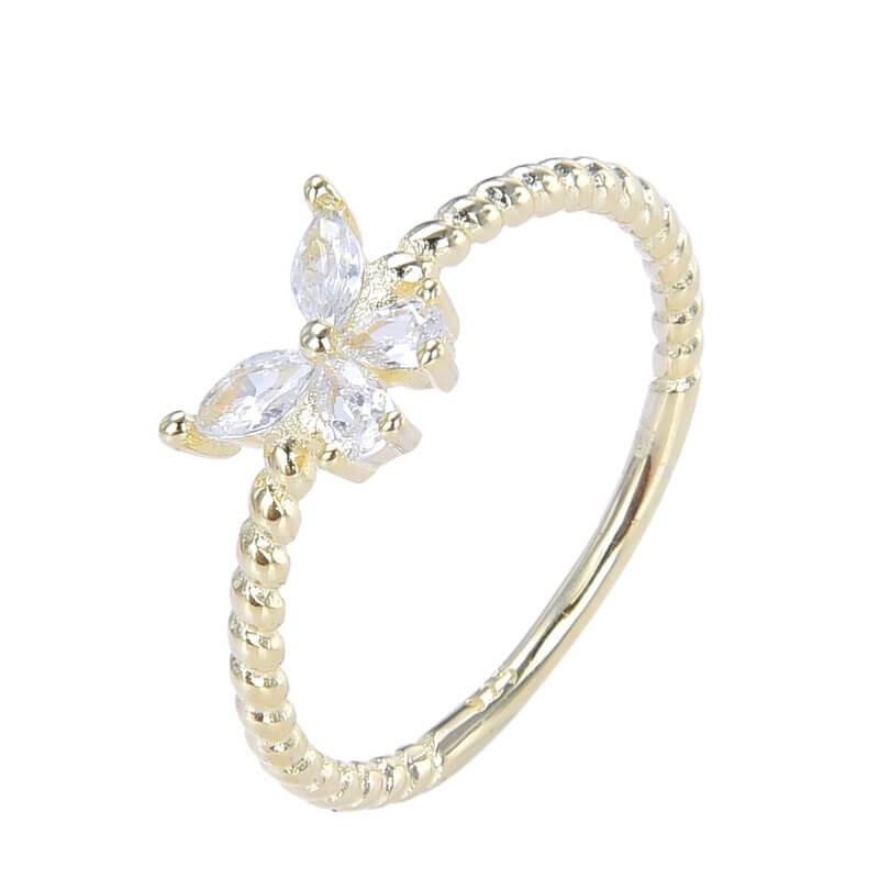 ANILLO MARIPOSA CUBIC  / PLATA DORADA