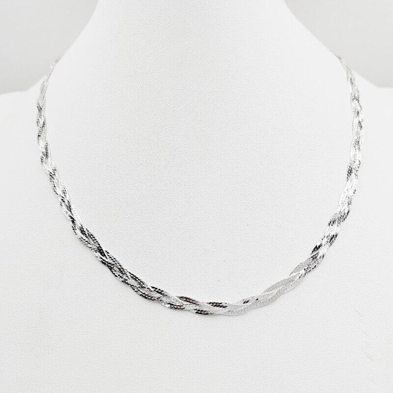 GARGANTILLA OMEGA TRENZADA / PLATA